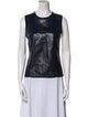 Ralph Lauren Black Label Leather Crew Neck Top