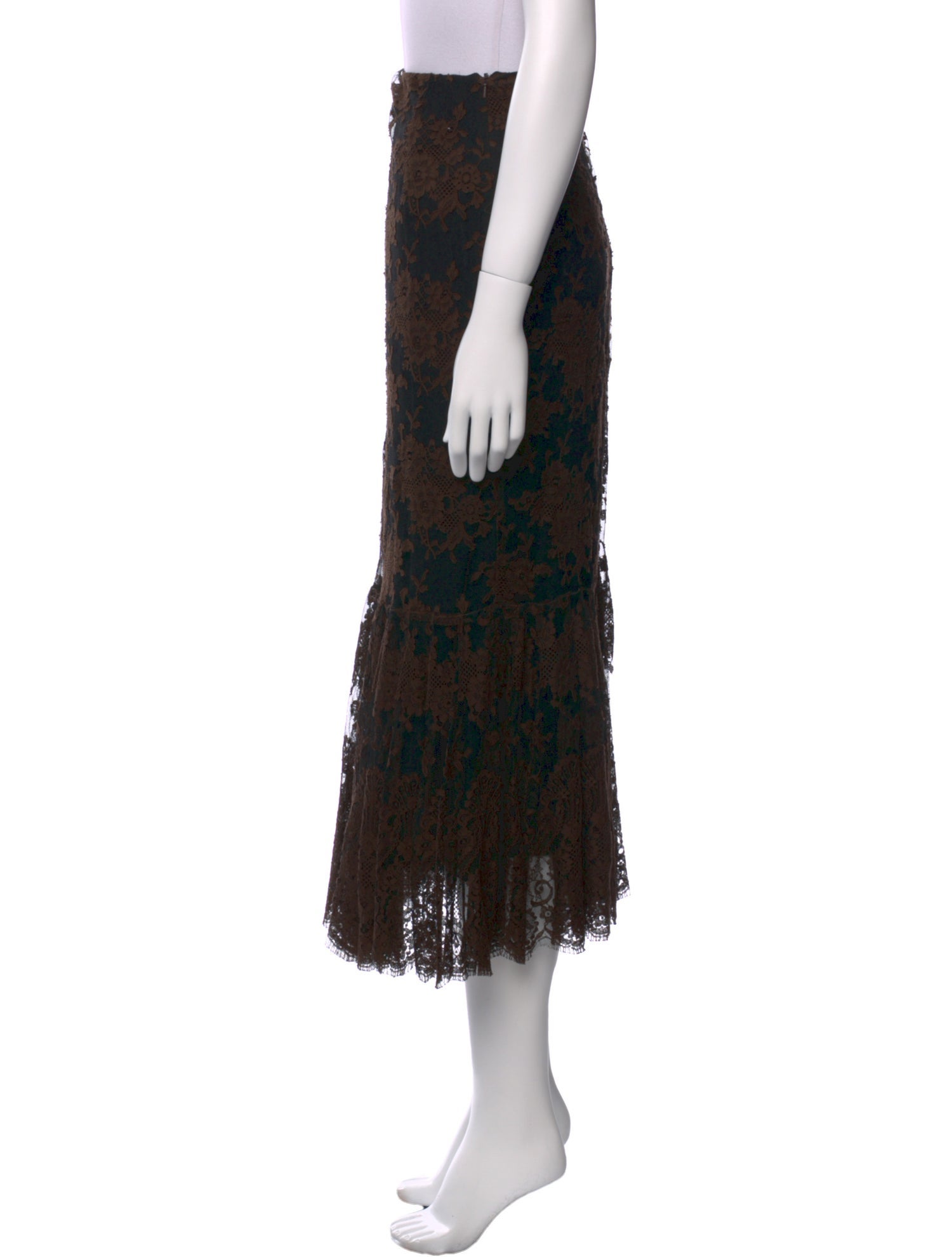 Ralph Lauren Black Label Lace Pattern Midi Length Skirt