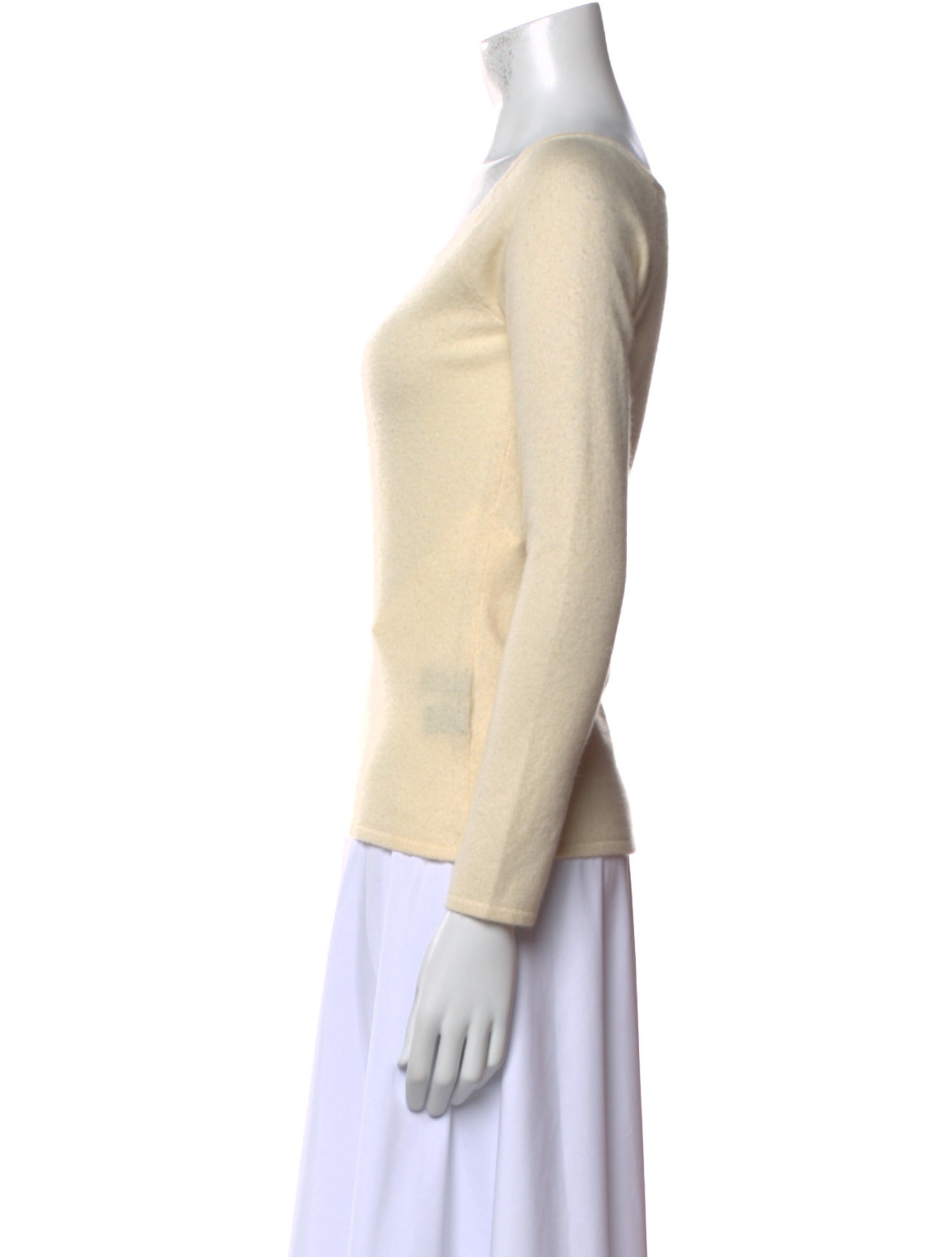 Ralph Lauren Black Label Cashmere Bateau Neckline Top