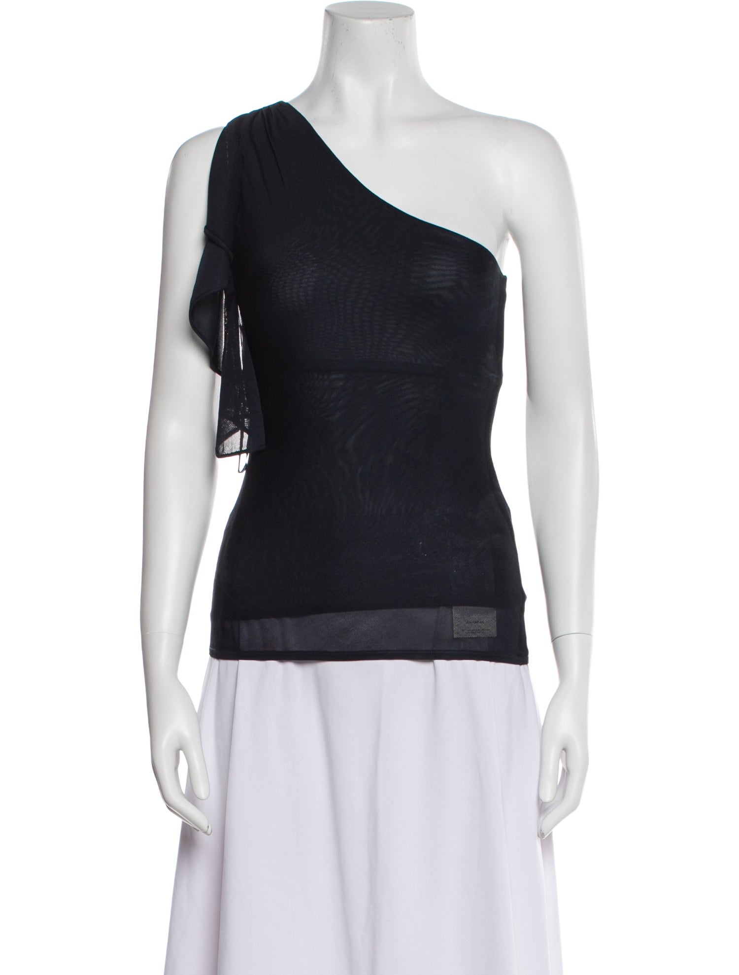 Ralph Lauren Black Label Silk One-Shoulder Top