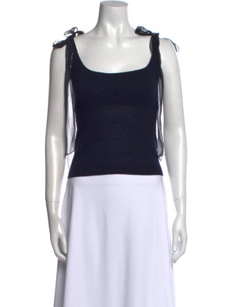 Ralph Lauren Black Label Cashmere Square Neckline Crop Top