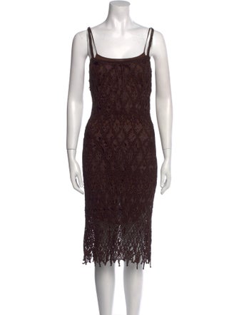 Ralph Lauren Black Label Lace Pattern Midi Length Dress