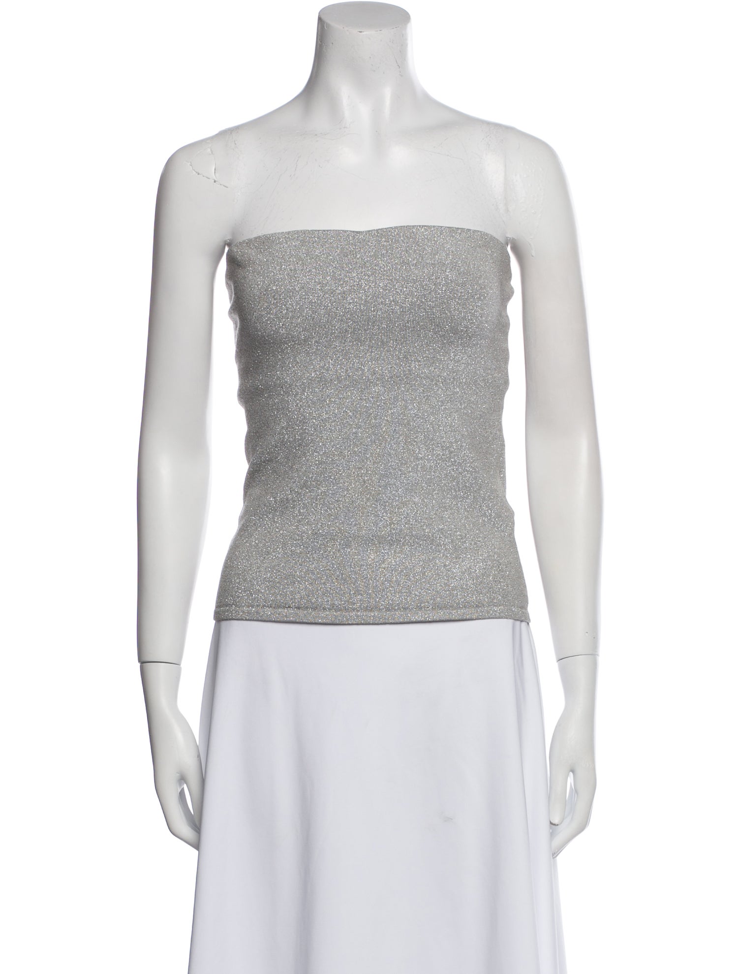 Ralph Lauren Black Label Silk Strapless Crop Top