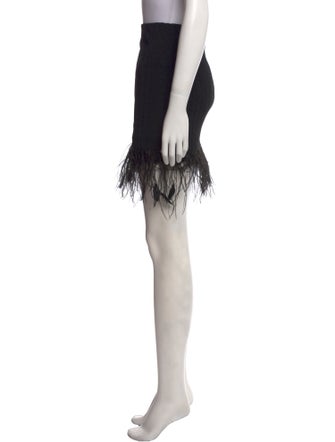 Ralph Lauren Black Label Feather Trim Knee-Length Skirt