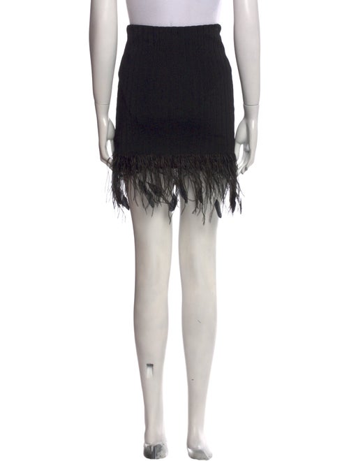 Ralph Lauren Black Label Feather Trim Knee-Length Skirt