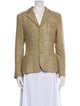Ralph Lauren Black Label Silk Houndstooth Print Blazer