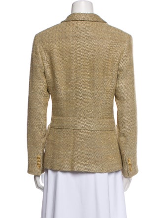 Ralph Lauren Black Label Silk Houndstooth Print Blazer