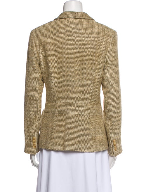 Ralph Lauren Black Label Silk Houndstooth Print Blazer