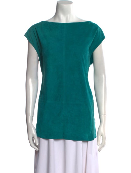 Ralph Lauren Black Label Lambskin Bateau Neckline T-Shirt