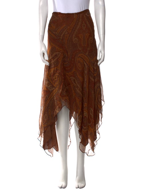 Ralph Lauren Black Label Silk Midi Length Skirt