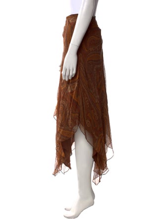 Ralph Lauren Black Label Silk Midi Length Skirt