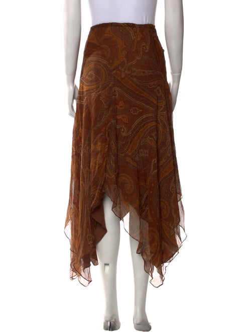 Ralph Lauren Black Label Silk Midi Length Skirt