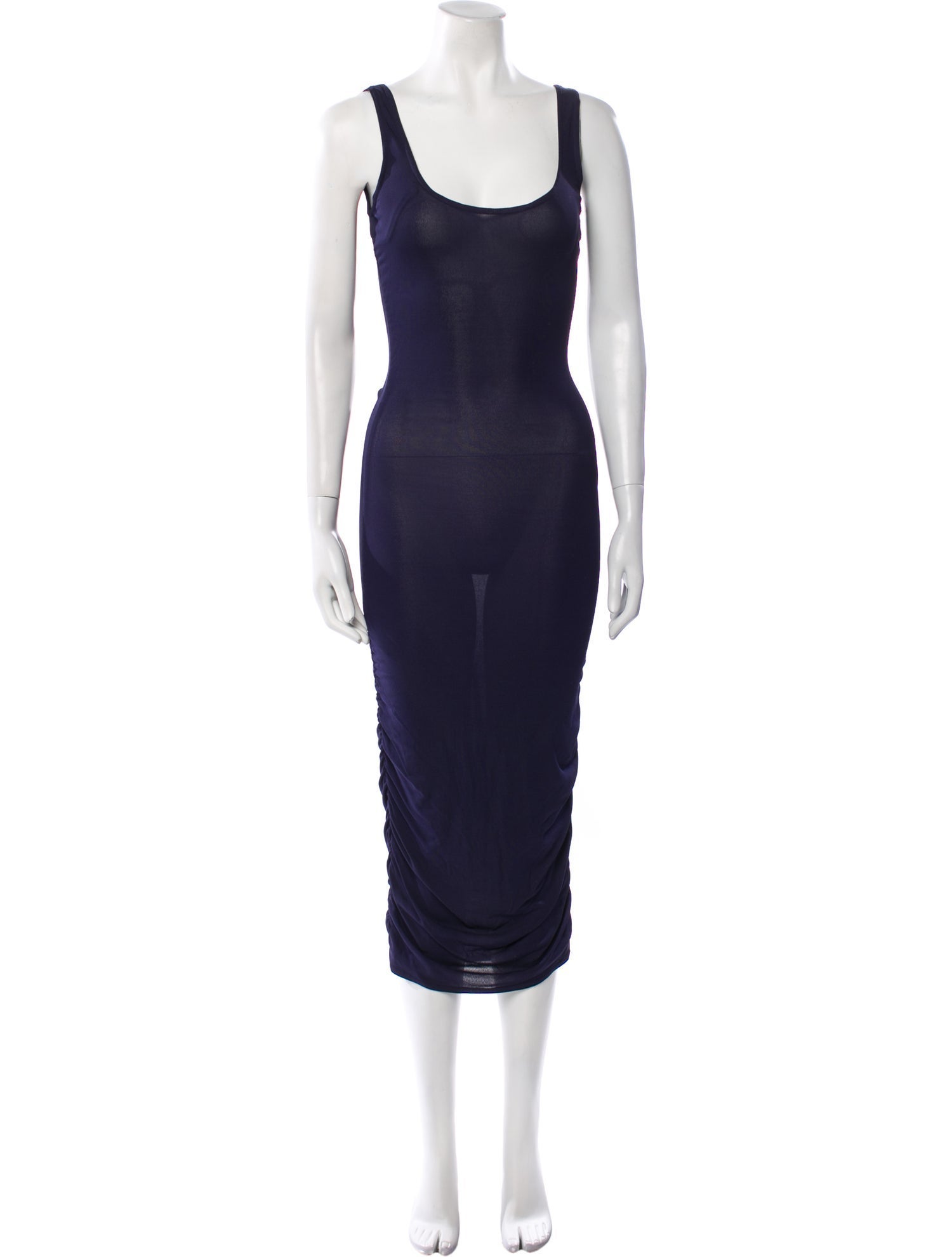 Ralph Lauren Black Label Scoop Neck Midi Length Dress