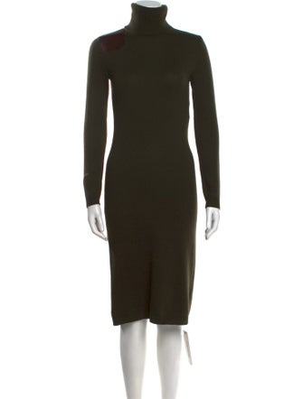 Ralph Lauren Black Label Merino Wool Midi Length Dress