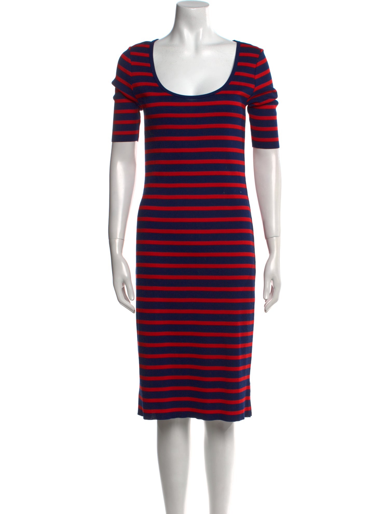 Ralph Lauren Black Label Striped Midi Length Dress