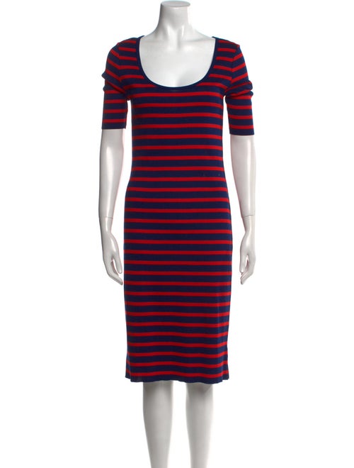 Ralph Lauren Black Label Striped Midi Length Dress