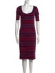 Ralph Lauren Black Label Striped Midi Length Dress