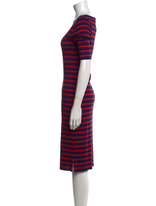 Ralph Lauren Black Label Striped Midi Length Dress