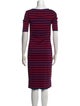 Ralph Lauren Black Label Striped Midi Length Dress