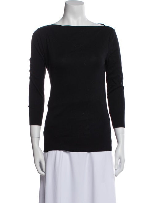 Ralph Lauren Black Label Bateau Neckline Three-Quarter Sleeve Top