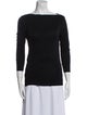 Ralph Lauren Black Label Bateau Neckline Three-Quarter Sleeve Top
