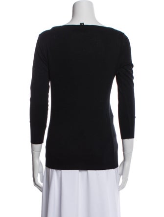 Ralph Lauren Black Label Bateau Neckline Three-Quarter Sleeve Top
