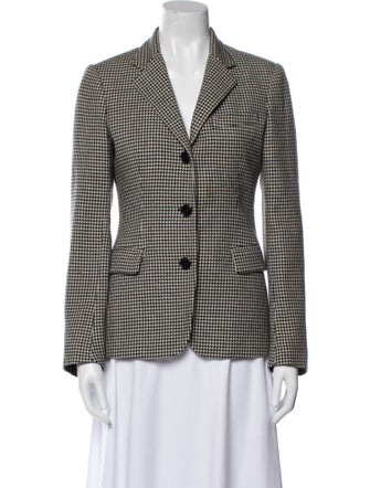 Ralph Lauren Black Label Wool Houndstooth Print Blazer