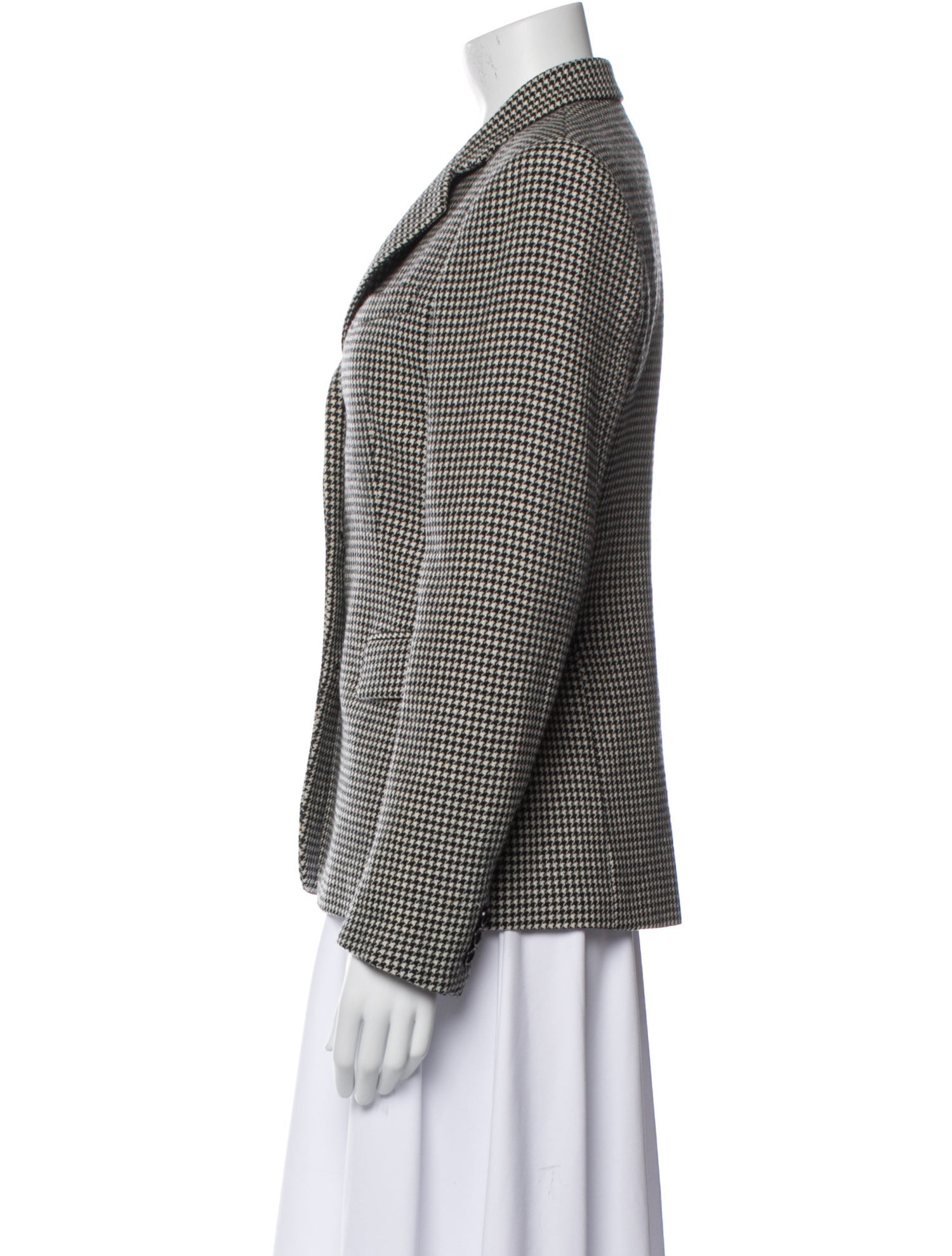 Ralph Lauren Black Label Wool Houndstooth Print Blazer