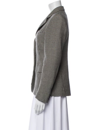 Ralph Lauren Black Label Wool Houndstooth Print Blazer