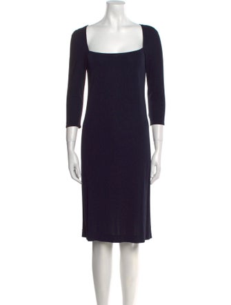 Ralph Lauren Black Label Square Neckline Knee-Length Dress