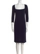 Ralph Lauren Black Label Square Neckline Knee-Length Dress