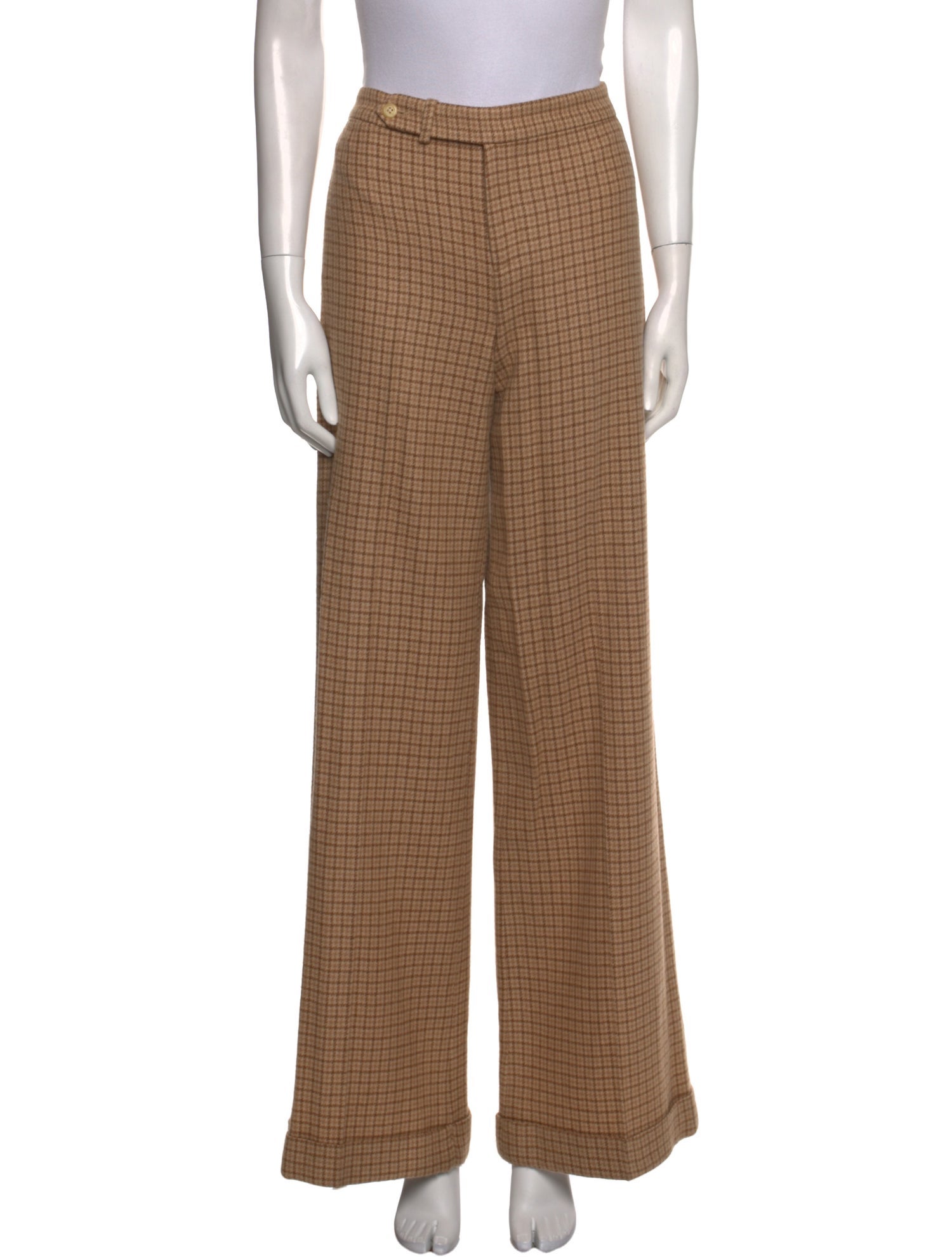 Ralph Lauren Black Label Camel Hair Wide Leg Pants