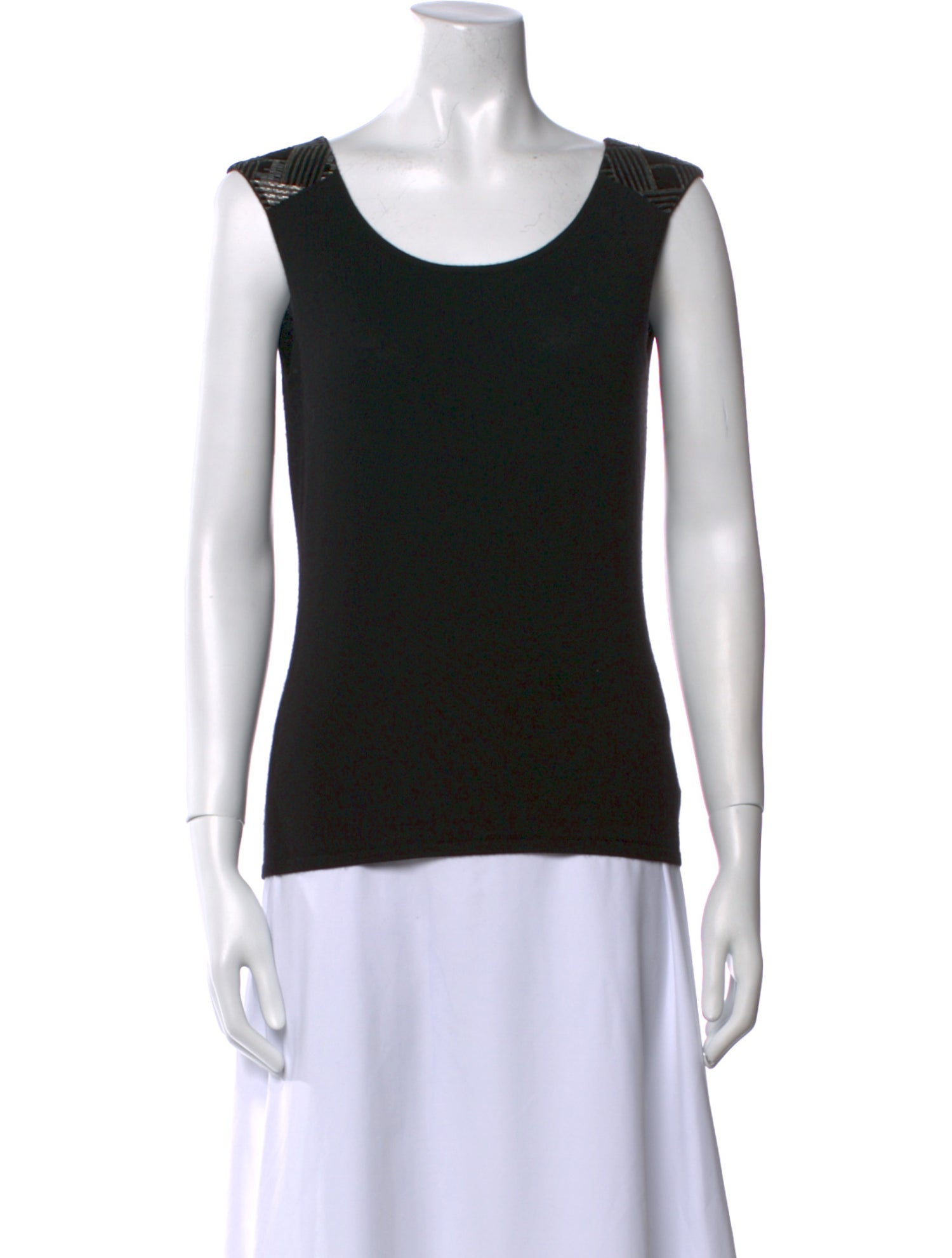 Ralph Lauren Black Label Cashmere Scoop Neck Top