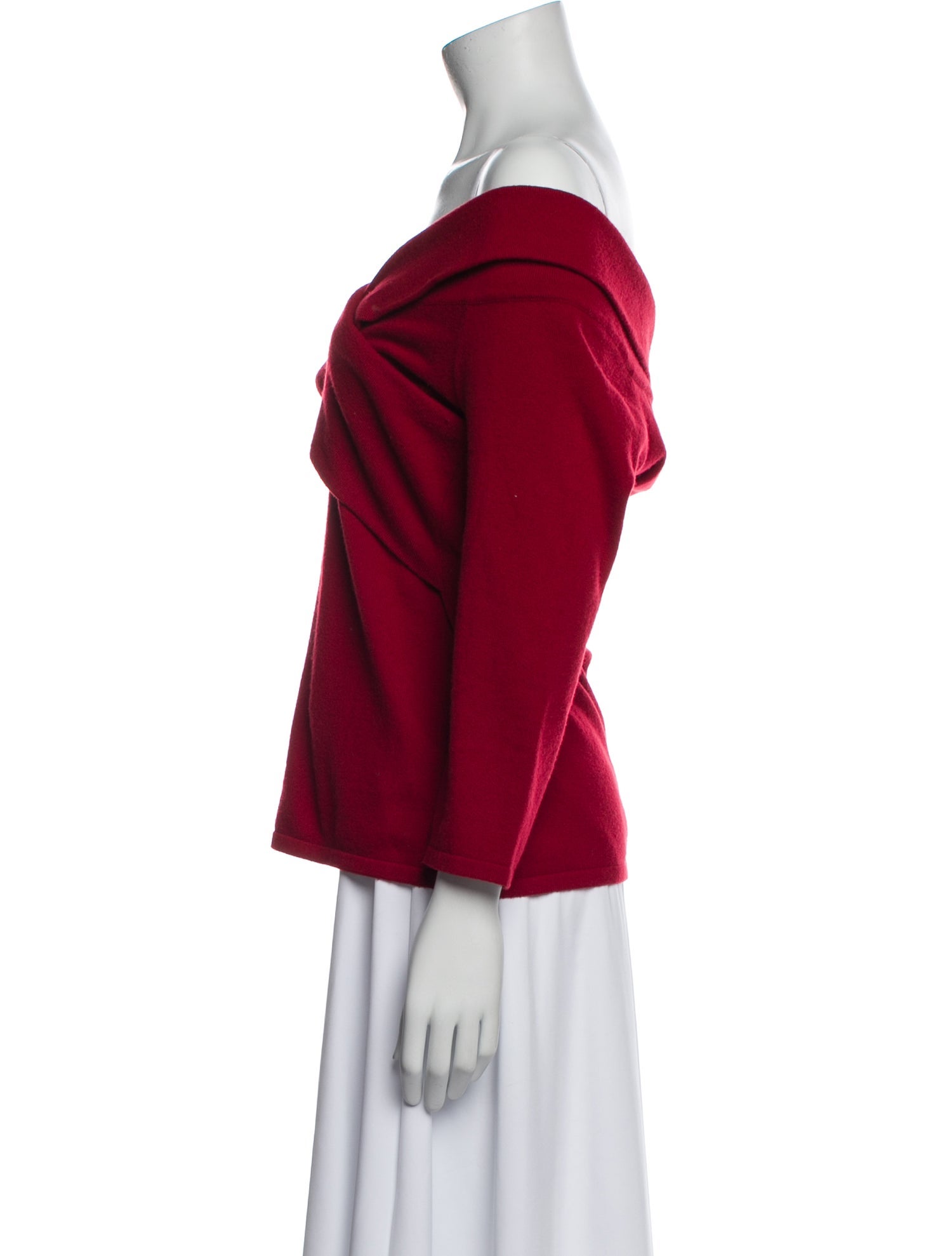 Ralph Lauren Black Label Cashmere Off-The-Shoulder Sweater