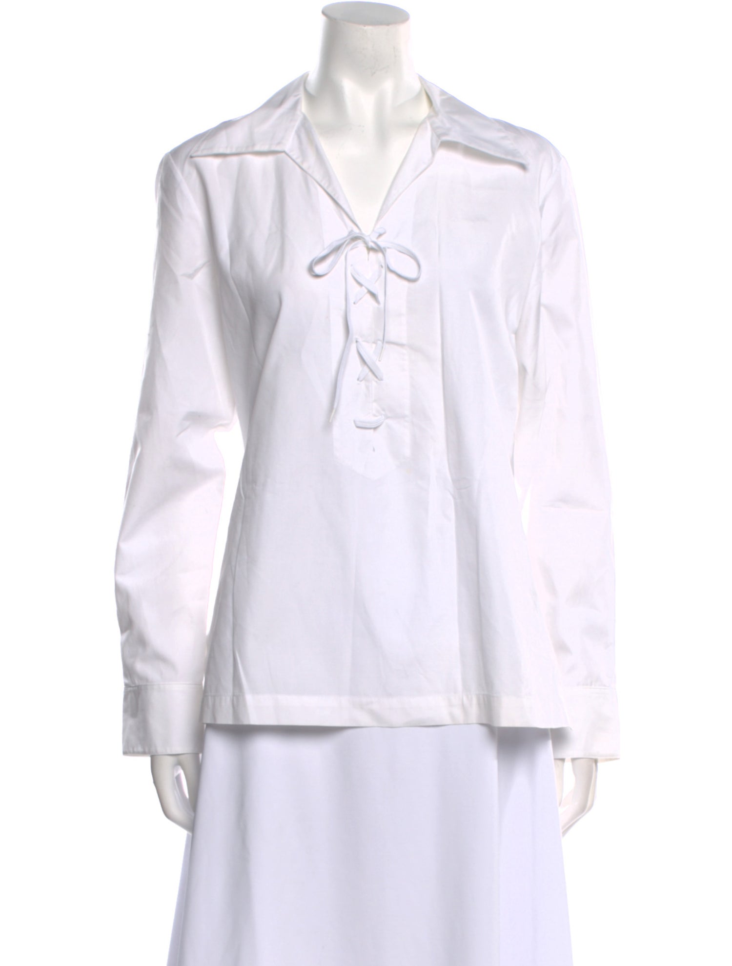 Ralph Lauren Black Label V-Neck Long Sleeve Blouse