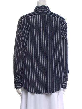 Ralph Lauren Black Label Striped Long Sleeve Button-Up Top