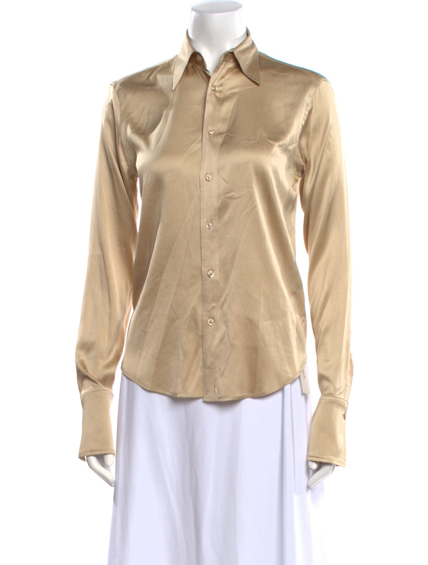 Ralph Lauren Black Label Wool Long Sleeve Button-Up Top