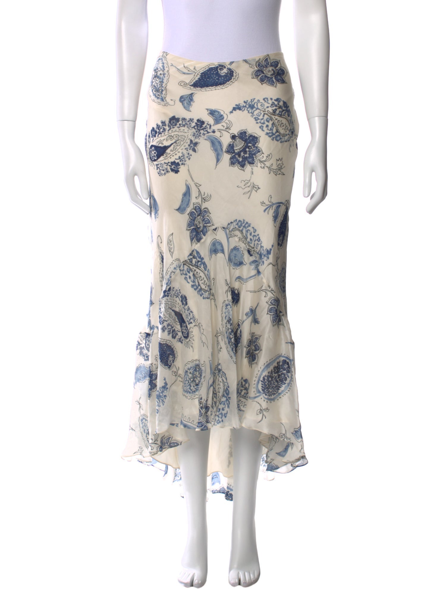 Ralph Lauren Black Label Silk Midi Length Skirt