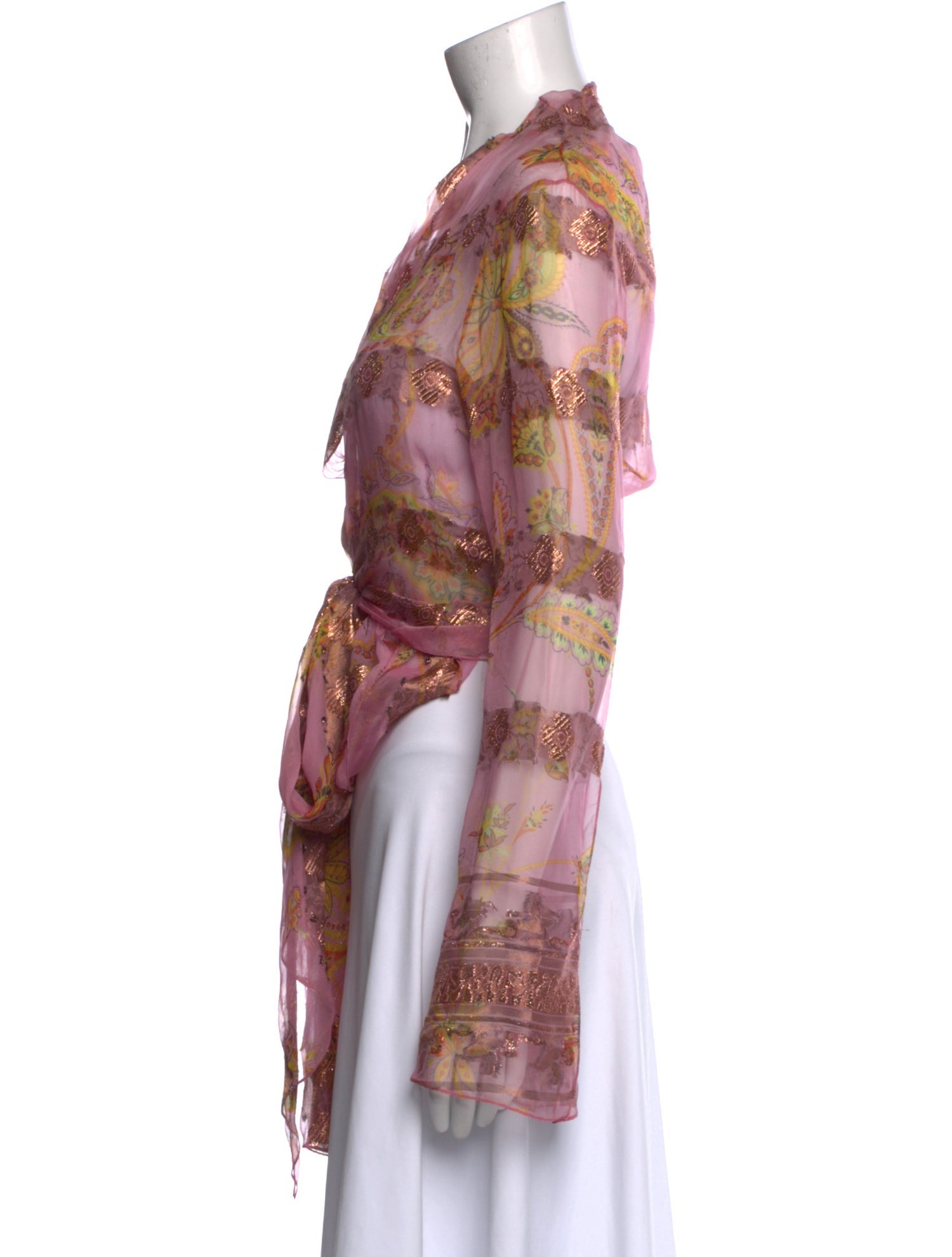 Ralph Lauren Black Label Printed V-Neck Crop Top