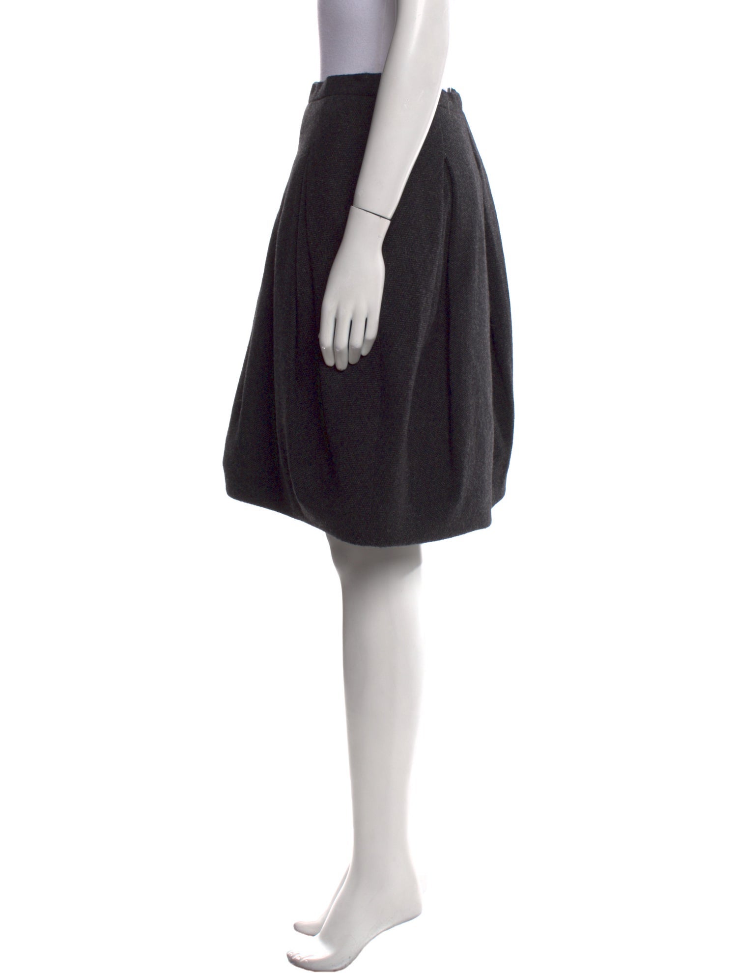 Ralph Lauren Black Label Pleated Accents Knee-Length Skirt