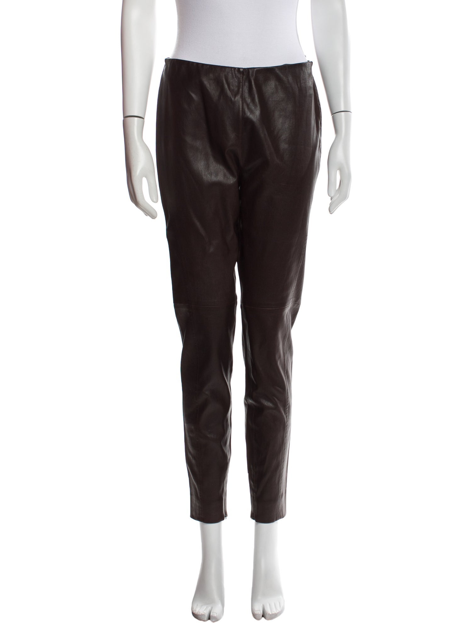 Ralph Lauren Black Label Lamb Leather Skinny Leg Pants