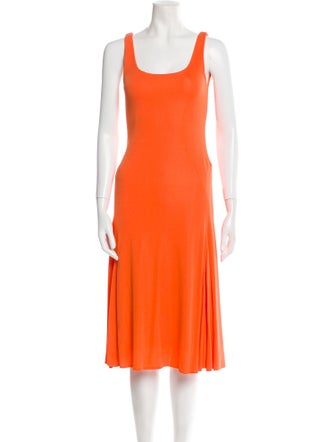 Ralph Lauren Black Label Square Neckline Midi Length Dress