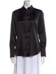 Ralph Lauren Black Label Silk Long Sleeve Button-Up Top