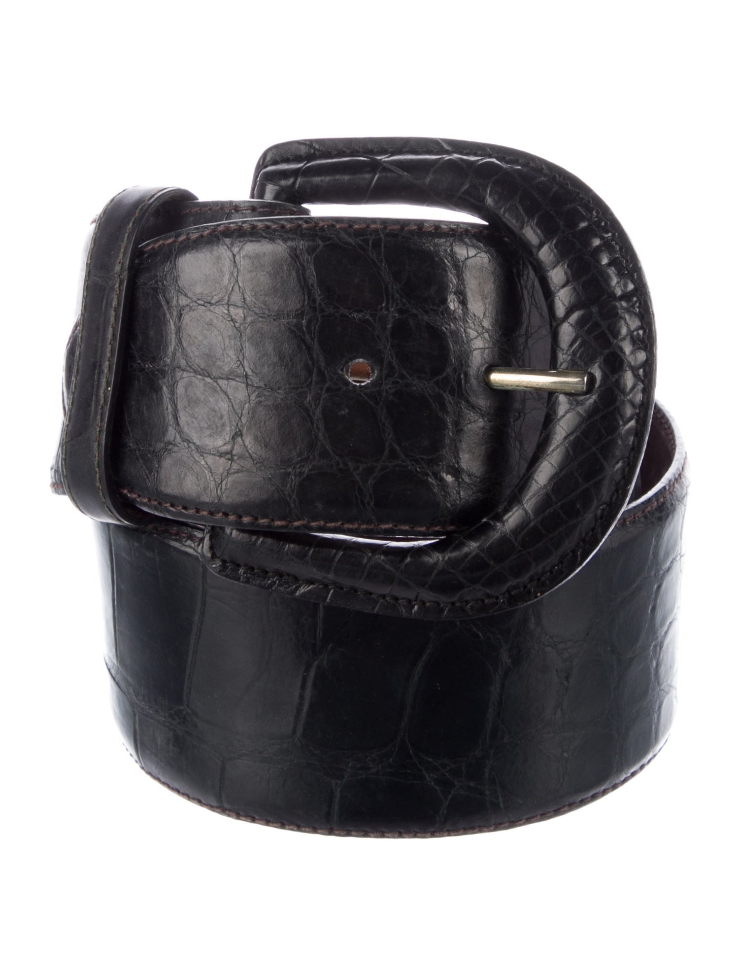 Ralph Lauren Black Label Wide Alligator Waist Belt