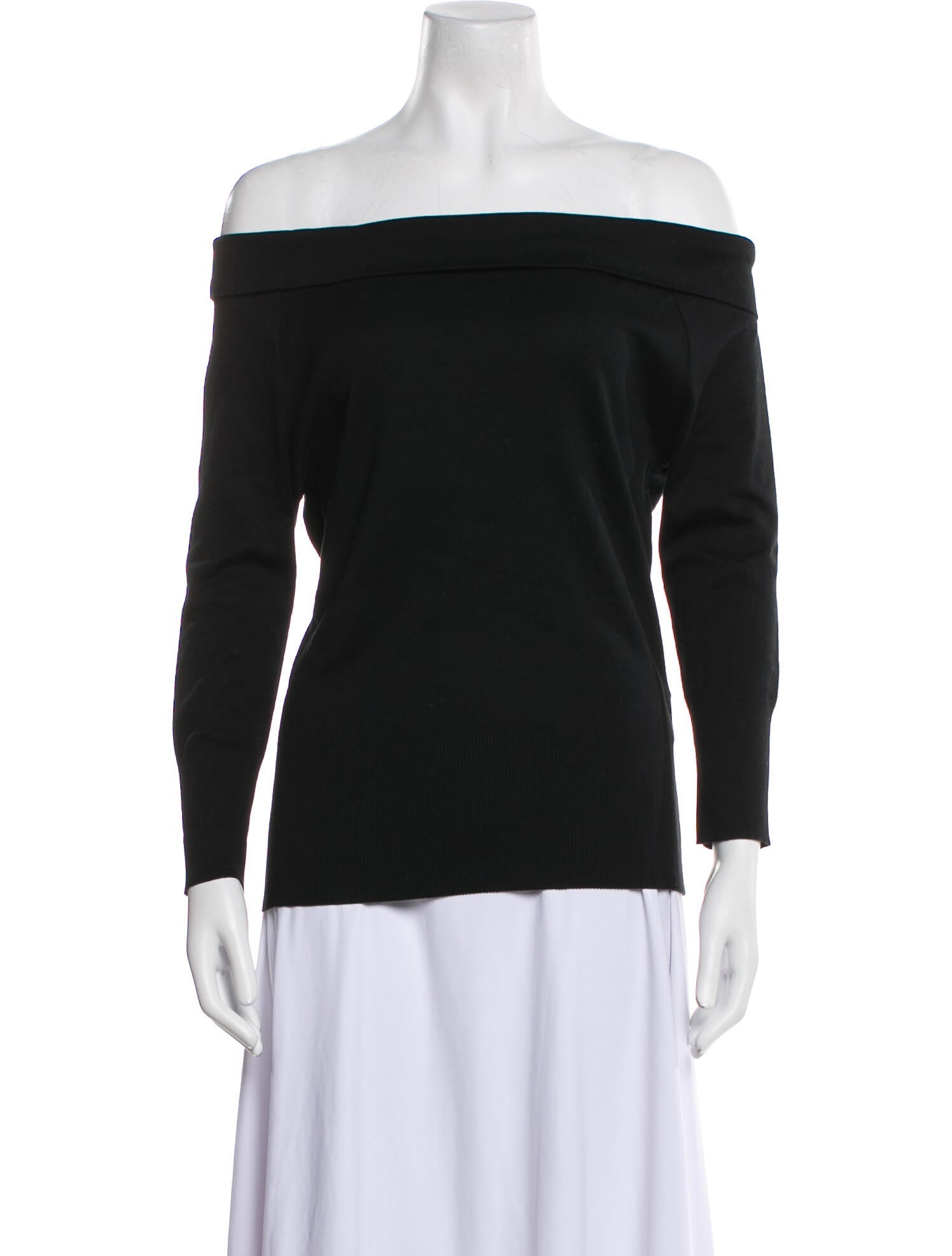 Ralph Lauren Black Label Off-The-Shoulder Long Sleeve Top