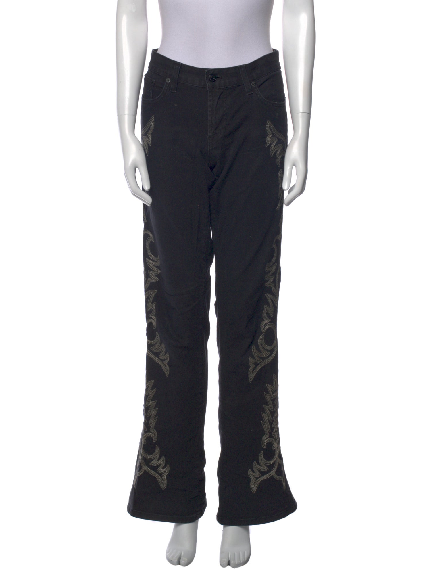 Ralph Lauren Black Label Mid-Rise Wide Leg Jeans