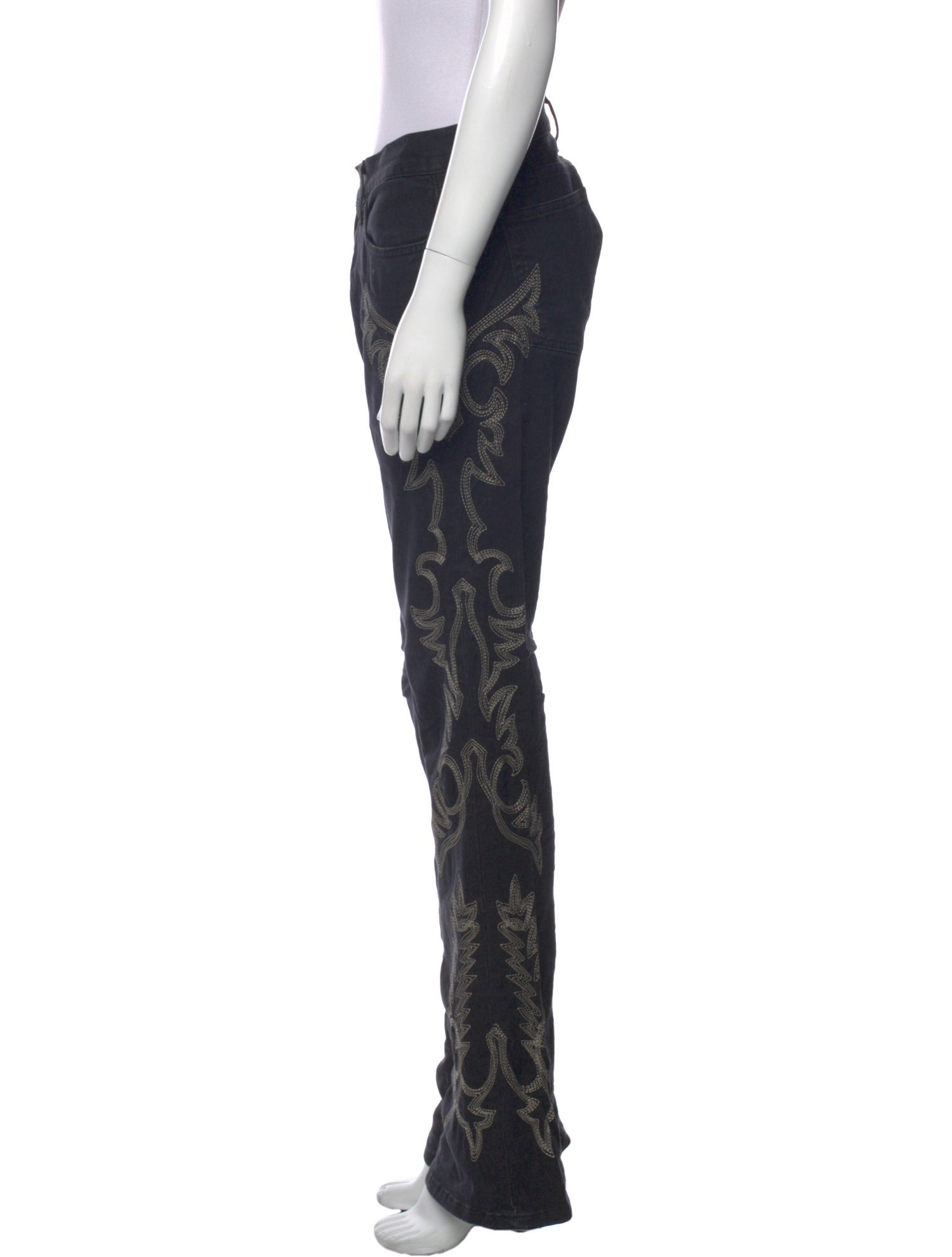 Ralph Lauren Black Label Mid-Rise Wide Leg Jeans