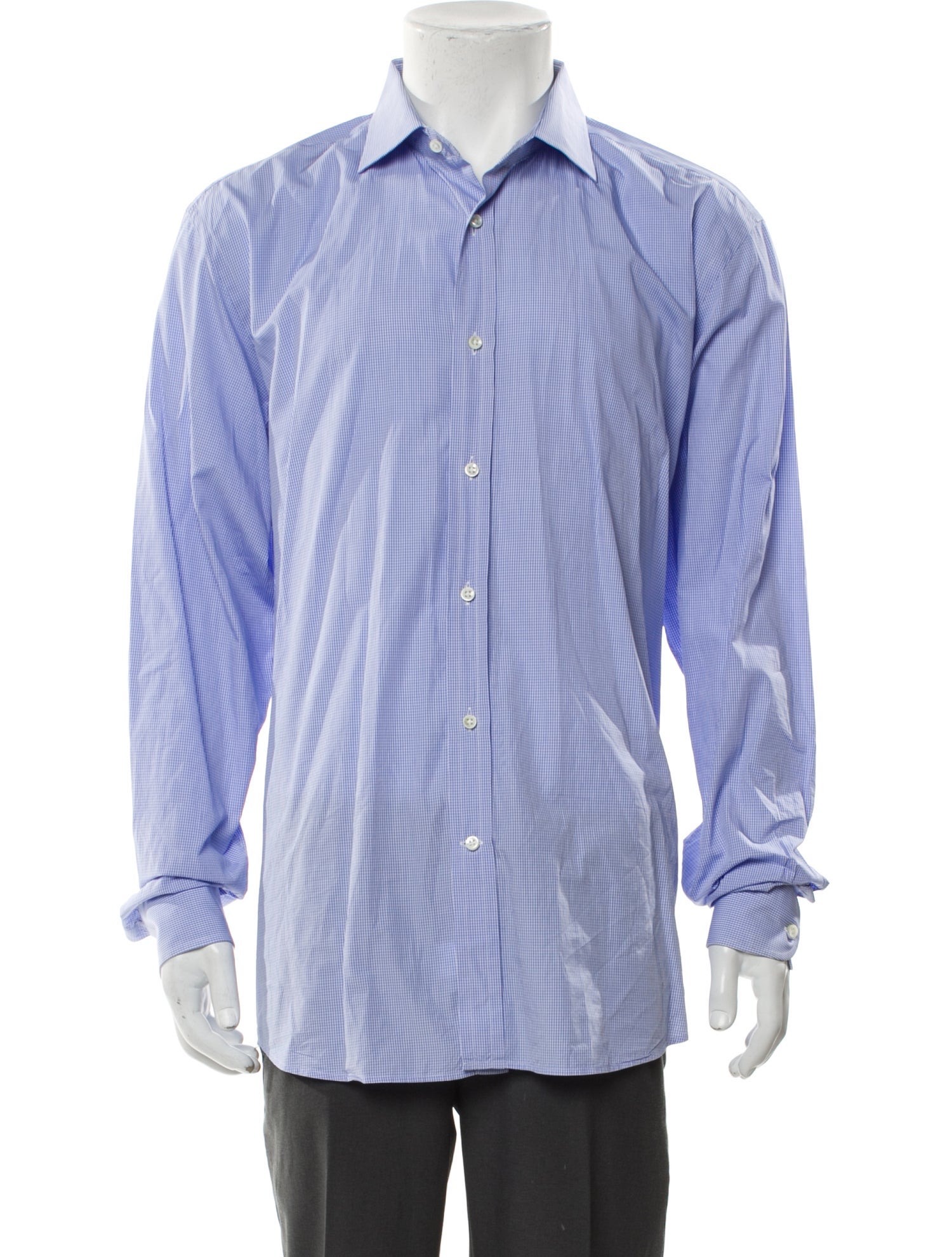 Ralph Lauren Black Label Plaid Print Long Sleeve Dress Shirt