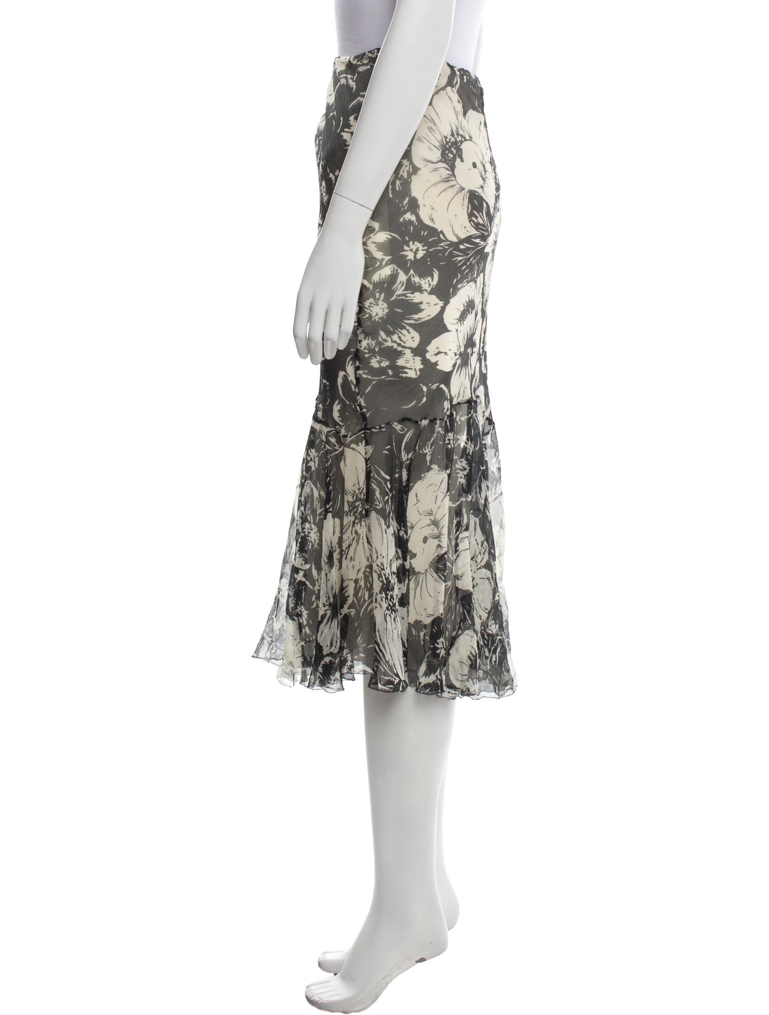 Ralph Lauren Black Label Silk Midi Length Skirt