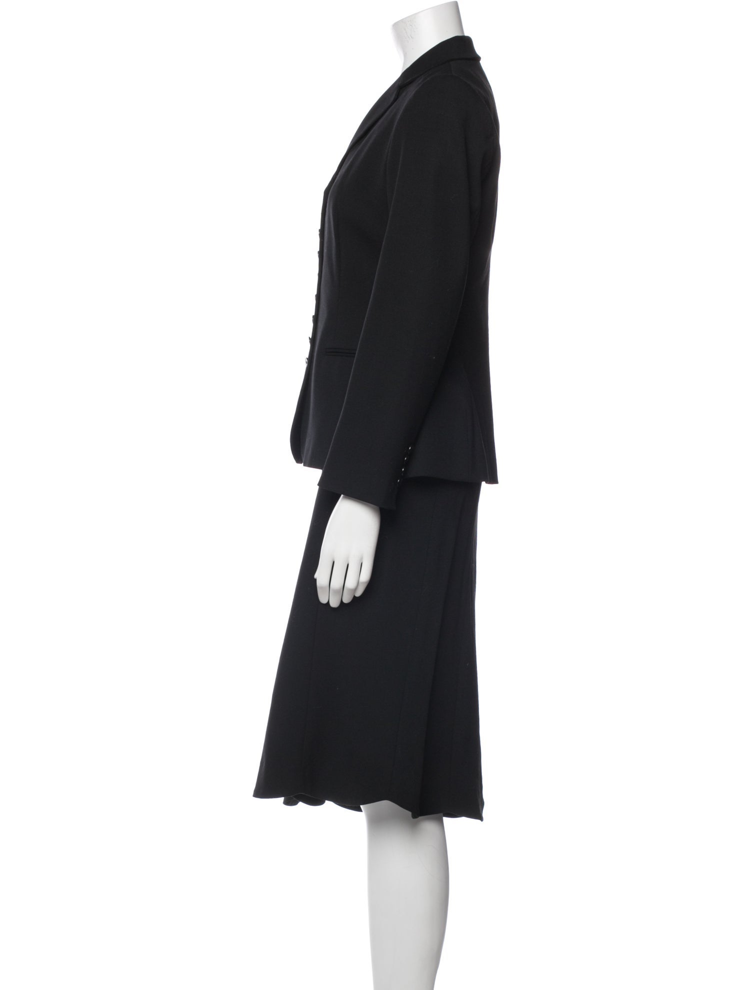 Ralph Lauren Black Label Wool Scalloped Accent Skirt Suit